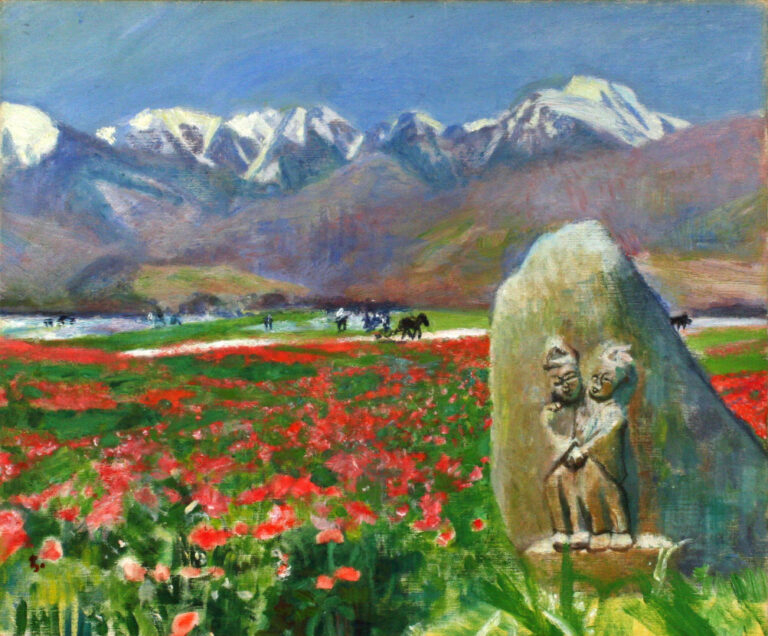 奥田郁太郎 「蓮華草道祖神」